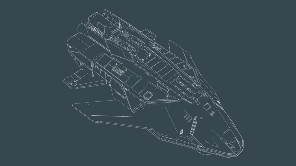Federal Assault Ship Wireframe